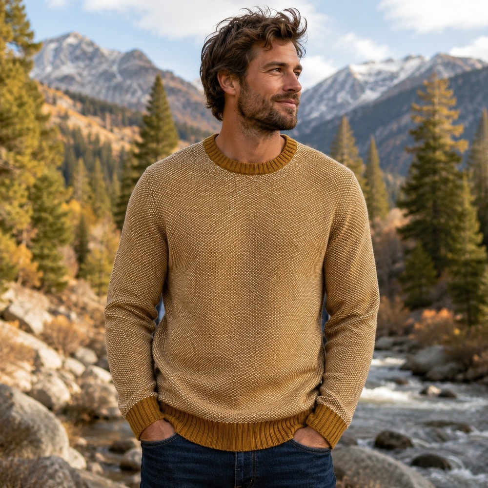 Line of Trade Mens Birdseye‎ Knit Sweater Sz L Cotton Blend Crewneck Casual